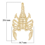 10k Yellow Gold Solid Scorpion Pendant Insect Charm 1.2" 5 grams - Yellow