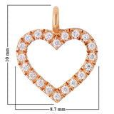 14k Rose Gold Small Diamond Heart Pendant - Rose