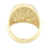 14k Yellow Gold Solid Nugget Signet Statement Ring Size 9 - Ring Size 9