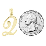 14k Yellow Gold Initial Letter Q Alphabet Charm Pendant - Letter Q,Yellow