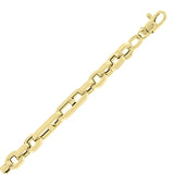 Italian 14k Yellow Gold Oval & Mariner Link Chain Bracelet 8" 6mm 6.6 grams