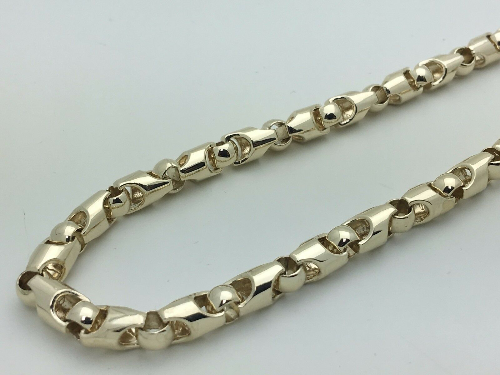 10k Yellow Gold Solid Heavy Bullet Style Chain Necklace 26" 6mm 83 grams