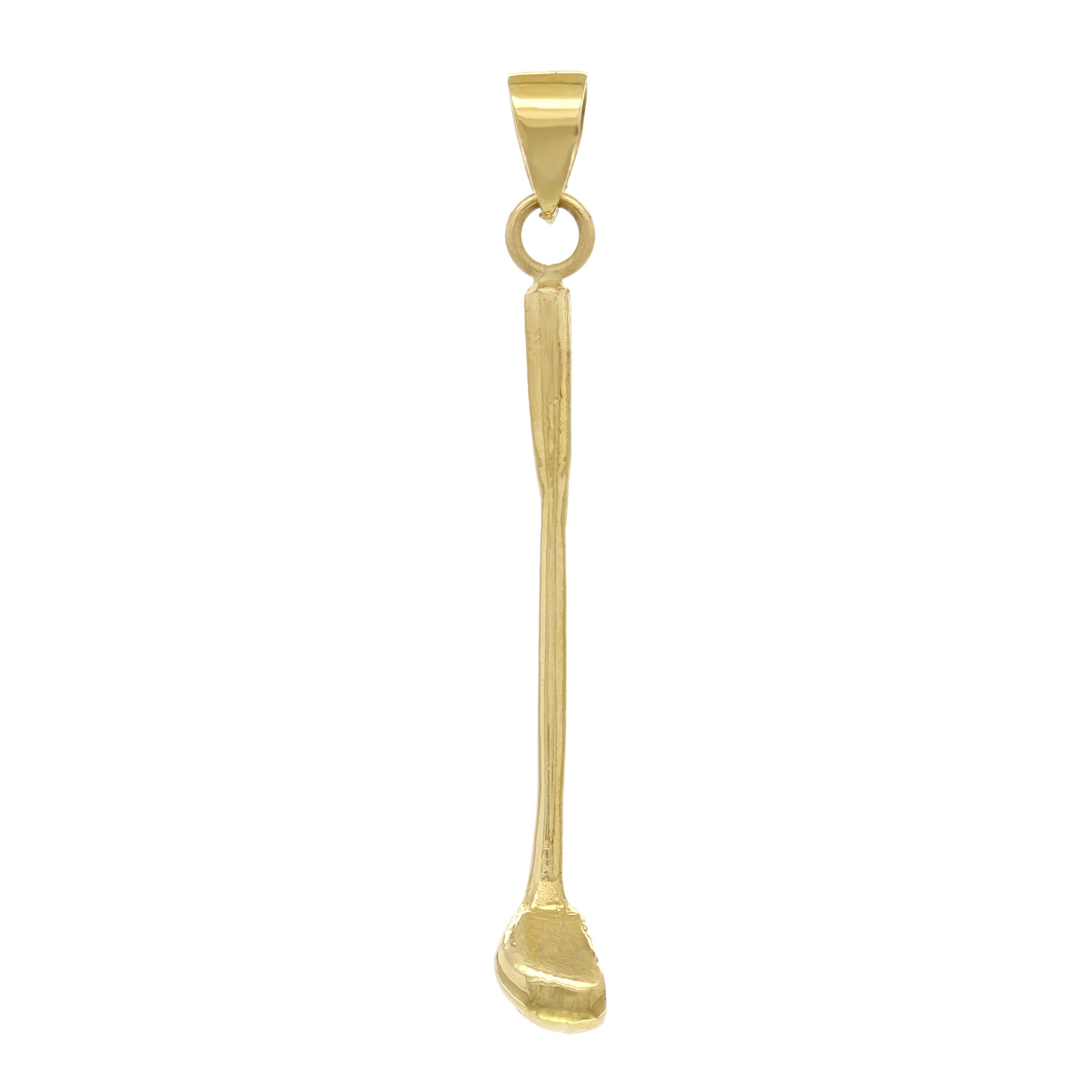 14k Yellow Gold Solid Golf Club Stick Charm Pendant 2 grams Medium - Yellow