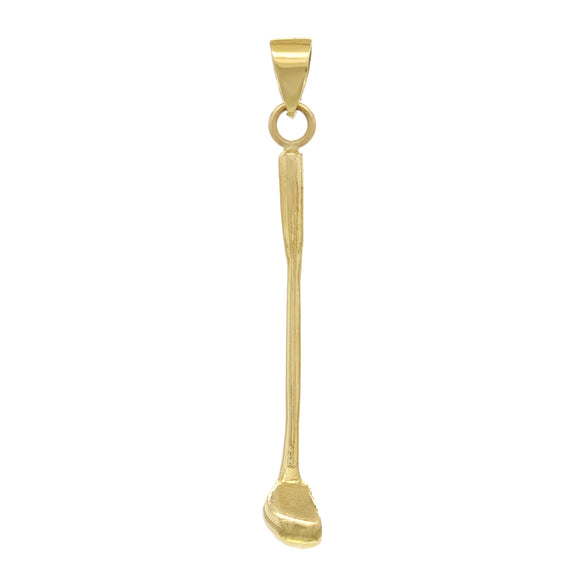 14k Yellow Gold Solid Golf Club Stick Charm Pendant 2 grams Medium - Yellow