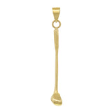 14k Yellow Gold Solid Golf Club Stick Charm Pendant 2 grams Medium - Yellow