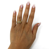 14k Yellow Gold Cuban Link Ring Chain Stackable Ring Band Size 6.75 3.6 grams - Yellow