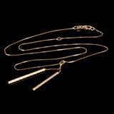 Italian 14k Yellow Gold Diamond-Cut Tube Gold Bar Necklace 18" 1.7 grams