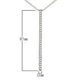 14k White Gold 1/4 ctw Diamond-Accented Vertical Bar Pendant Necklace 18" - White