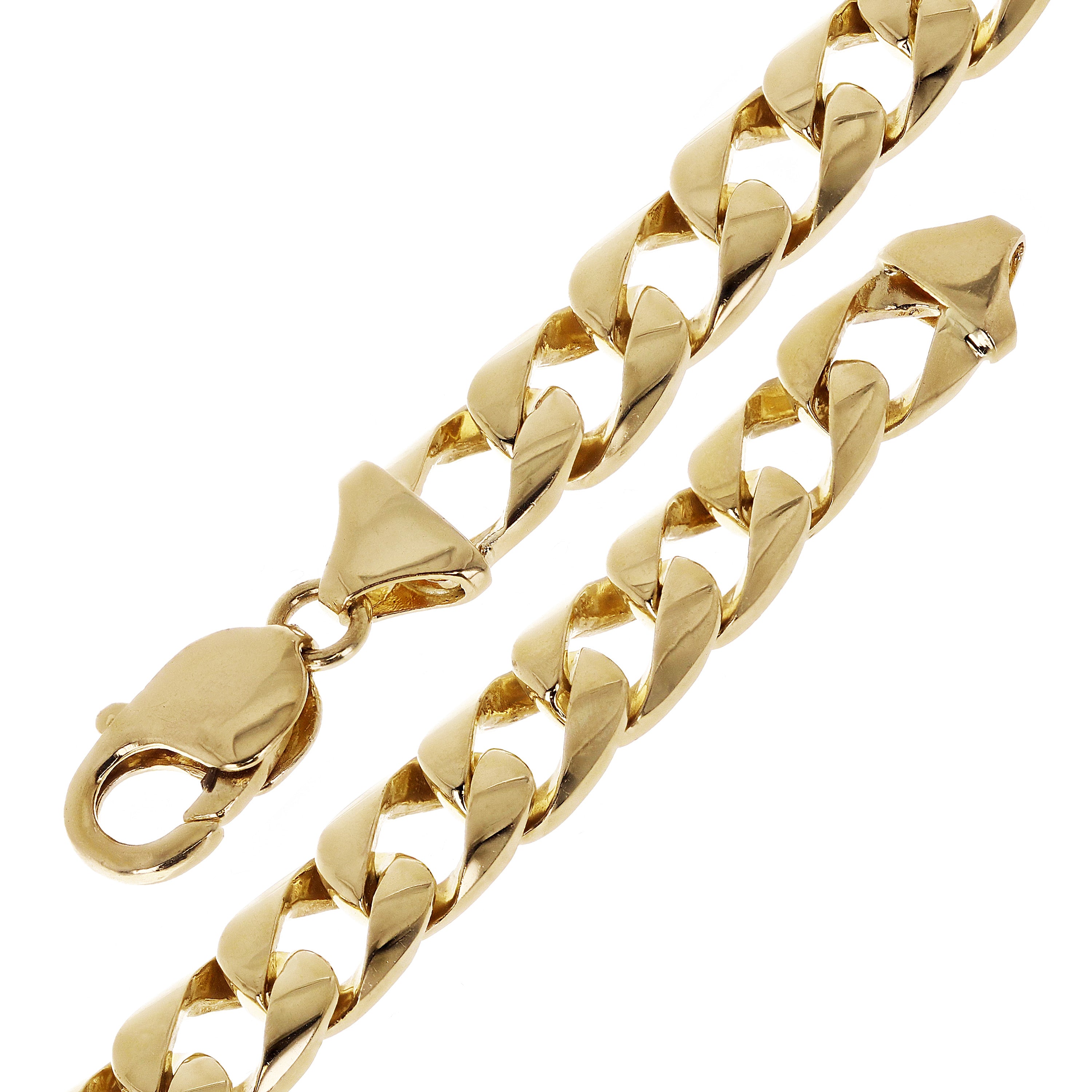 10k Yellow Gold Curb Link Chain Bracelet 7" 10mm 28.3 grams - 7"