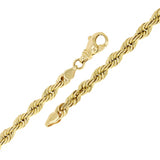Men's 10k Yellow Gold Solid Diamond Cut Rope Chain Bracelet 7" 6mm 16.5 grams - 7" 16.5 grams