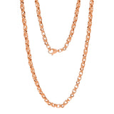 14k Rose Gold Handmade Fashion Link Necklace 28" 6.56mm 86.5grams - Rose,28"