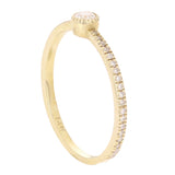 14k Yellow Gold Diamond Stackable Promise Ring Size 6 - Yellow,Ring Size 6