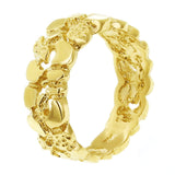 10k Yellow Gold Solid Nugget Ring Band Size 7 - 9mm 4.5 grams - Ring Size 7