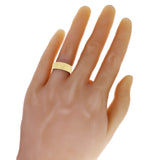 14k Yellow Gold Solid Hammered Cross Ring Band Size 8.5 - 6.8mm 7.4 grams