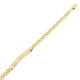 Italian 14k Yellow Gold Hollow Engravable Cuban ID Bracelet 7.5" 5.2 grams 6mm