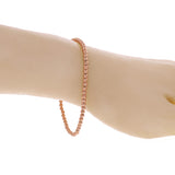 Italian 14k Rose Gold Hollow Ball Bead Bracelet 8" 3mm 3 grams - Rose
