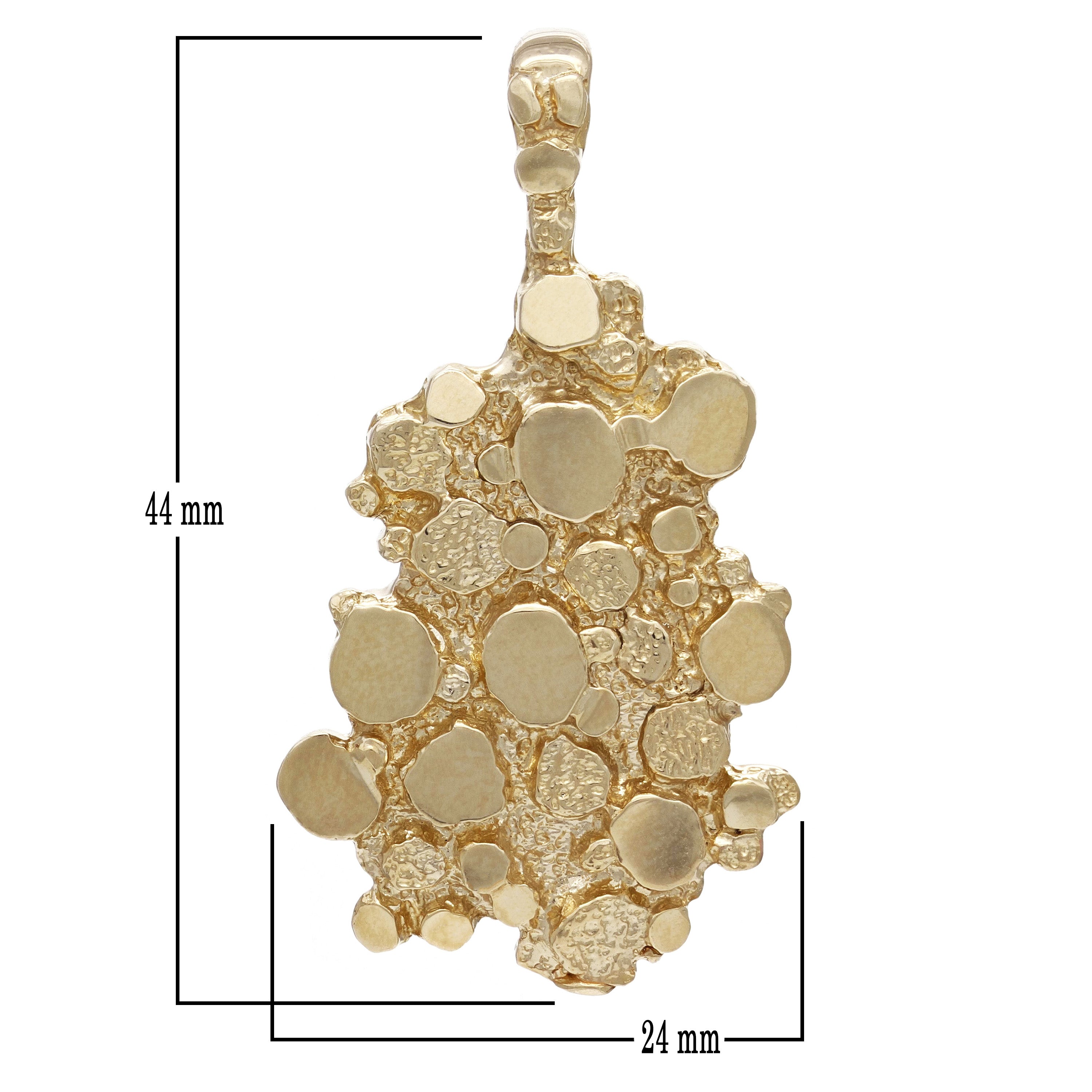 14k Yellow Gold Solid Free Form Nugget Charm Pendant 10.7 grams - Yellow