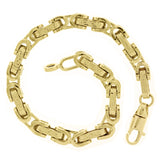 Italian 14k Yellow Gold Byzantine Greek Links Bracelet 8.5" 6.5mm 16.6 grams