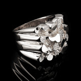 925 Sterling Silver Solid Heavy Nugget Style Ring Size 9 - Ring Size 9