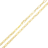 Italian 14k Yellow Gold Hollow Paper Clip Link Chain Necklace 22" 3mm 4.2 grams - 22" 4.2 grams