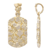 14k Yellow Gold Solid Rectangle Nugget Charm Pendant 1.35" 6.4 grams - Yellow