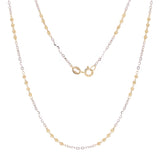Italian Two Tone Gold Diamond Cut Ball Bead Chain Necklace 16" 2.3 grams