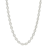 10k White Gold Handmade Fashion Link Necklace 22" 7.5mm 62.3grams - White,22"