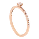 14k Rose Gold 0.21ctw Diamond Petite Solitaire Promise Engagement Stacking Ring Size 6 - Rose