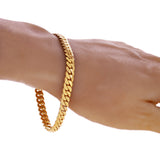 14k Yellow Gold Solid Miami Cuban Link Chain Bracelet 8.25" 6.9mm 31.4 grams