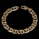 14k Yellow Gold Concave Mariner Gucci Chain Bracelet 7" 11mm 27.4 grams - 7"
