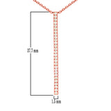 14k Rose Gold 1/4 ctw Diamond-Accented Vertical Bar Pendant Necklace 18" - Rose