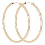 Italian 14k Yellow Gold High Polish Round Endless Hoop Earrings 1.2" 1 gram