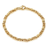 14k Yellow Gold Handmade Fashion Link Bracelet 9" 5.5mm 32.8 grams