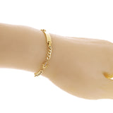 Italian 14k Yellow Gold Engravable Hamsa Cuban Baby Kids ID Bracelet 5.5" 2.7g