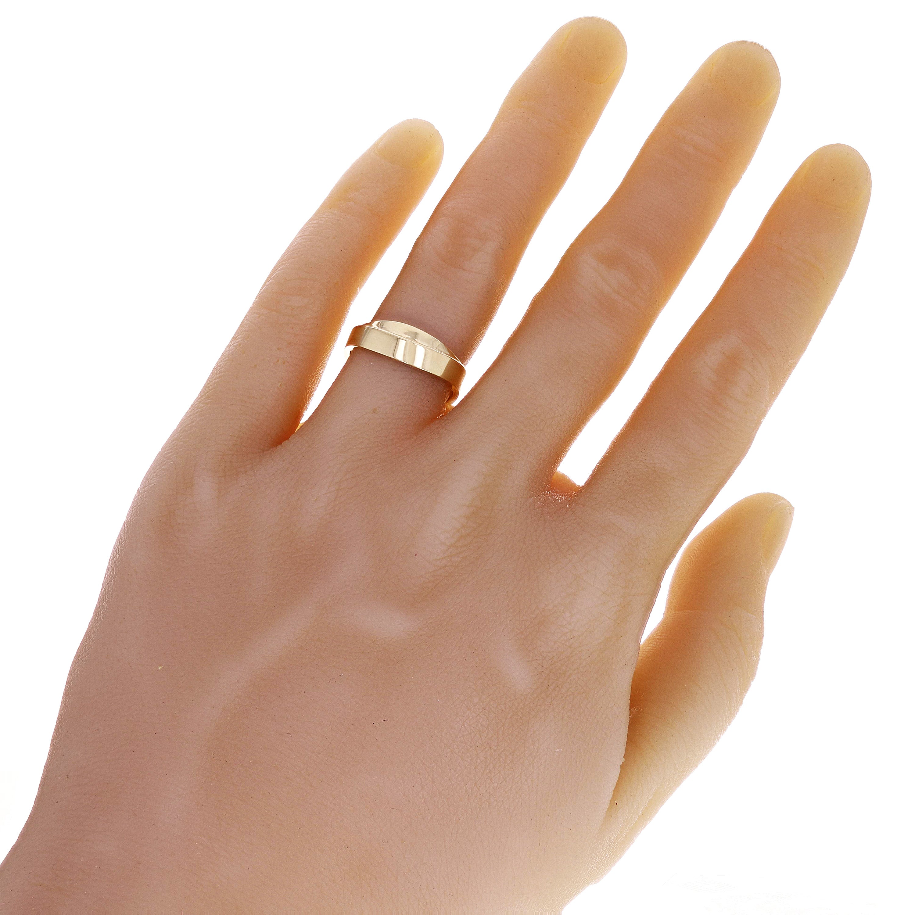 Women's 14k Yellow Gold Overlap Ring Size 8 - 6.4mm 5.4 grams