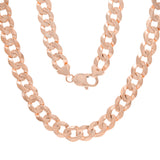"10k Rose Gold Solid Curb Cuban Link Chain Necklace 26"" 9mm 49.1 grams" - Rose,26"