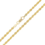 14k Yellow Gold Solid Twisted Diamond Cut Rope Chain Necklace 28" 3mm 20 grams