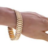 Italian 14k Yellow Gold Watch Link Bracelet 8" 15.2mm 37.4 grams - 37.4 grams