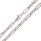 Italian 14k White Gold Hollow Paper Clip Link Chain Necklace 16" 4.7mm 6.3 grams - White,16" 6.3 grams