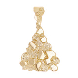 14k Yellow Gold Solid Pyramid Triangle Nugget Charm Pendant 1.1" 4.4 grams