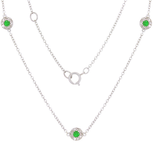 10k White Gold 3/4 ctw Green Red or Yellow Diamond Necklace 18