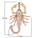 14k Tri Color Gold Scorpion Pendant with Cubic Zirconia 13 grams