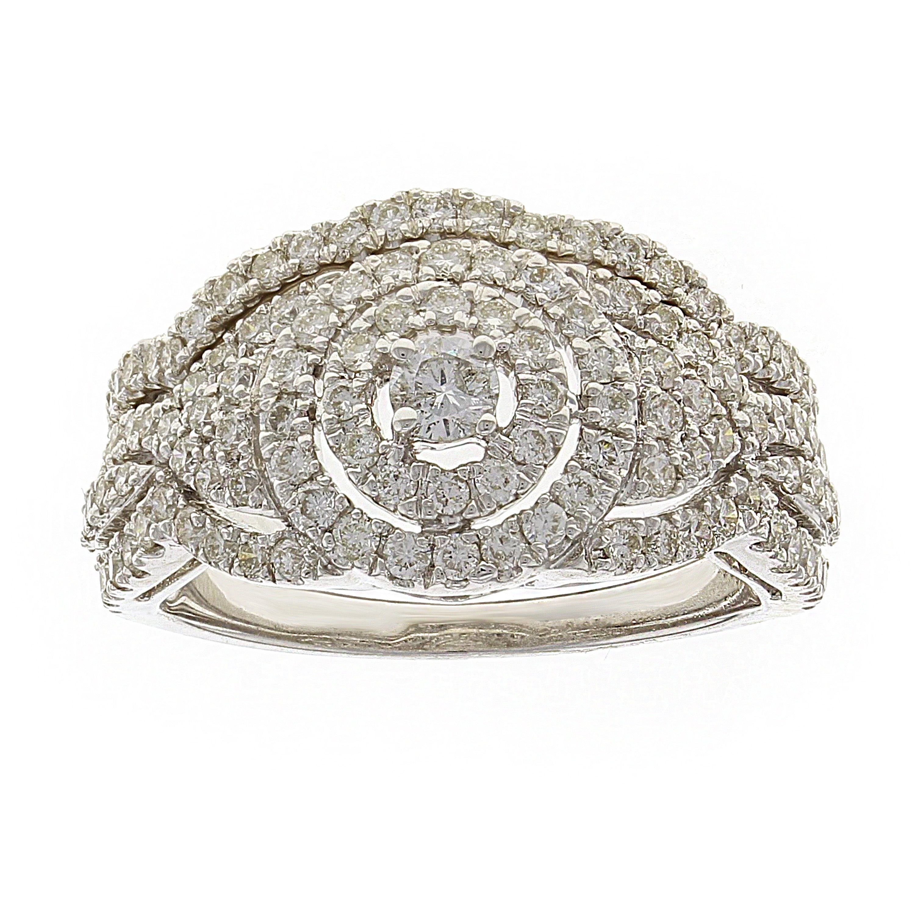 14K White Gold Diamond Matching Engagement & Wedding Bridal Ring 2 Pc Set Size 7