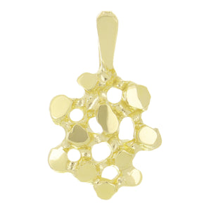 14k Yellow Gold Solid Free Form Nugget Charm Pendant 24mm x 14.8mm 3.3 grams - Yellow