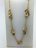 Italian 14k Yellow Gold Rolo Chain with Oval Charms Necklace 16" 9.3 g