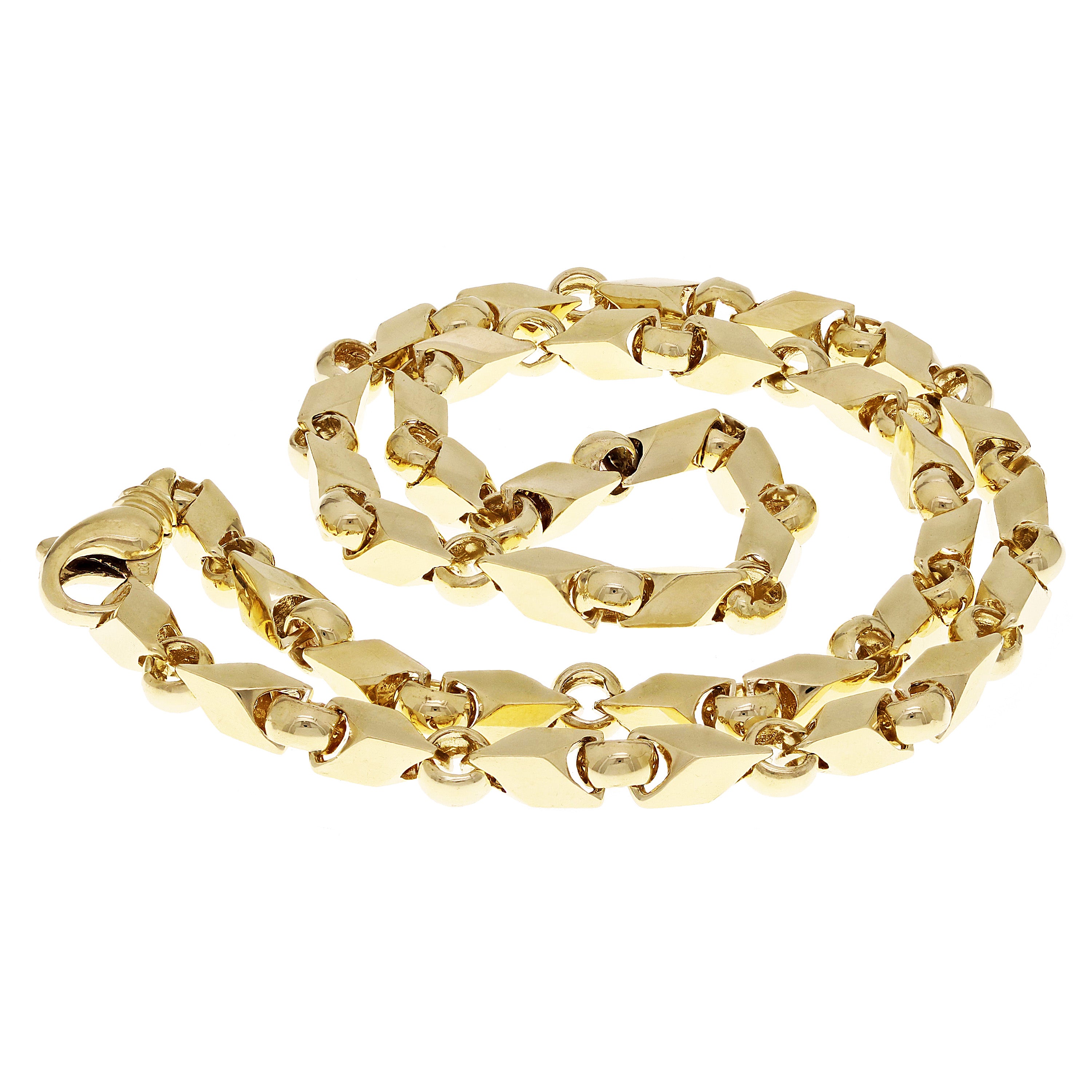 10k Yellow Gold Handmade Fashion Link Necklace 22" 7mm 71.5 grams