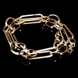 Italian 14k Yellow Gold Hollow Paper Clip Link Necklace 6.8mm 18" 10.2 grams