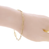 Italian 14k Yellow Gold Hollow Paper Clip Links Bracelet 8.25" 3mm 1.6 grams - Yellow,8.25"