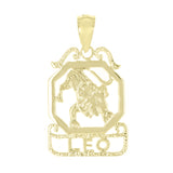 14k Yellow Gold Diamond Zodiac Sign Leo Pendant - Leo,Yellow