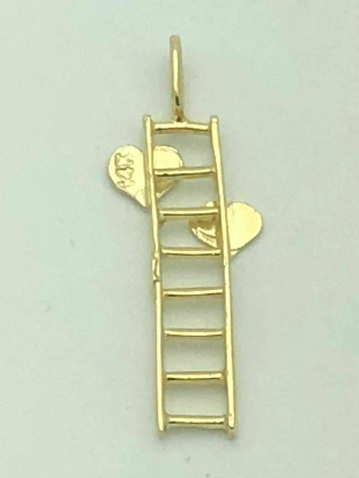 14k Yellow Gold Way to my heart Ladder to my Heart Charm Pendant 1 gram